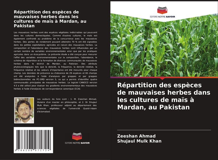 Produktbild: R&eacute;partition des esp&egrave;ces de mauvaises herbes dans les cultures de ma&iuml;s &agrave; Mardan, au Pakistan