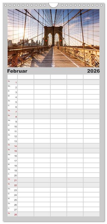 Produktbild: Familienplaner 2026 - New York City - Atemberaubende Ansichten mit 5 Spalten (Wandkalender, 21 x 45 cm) CALVENDO