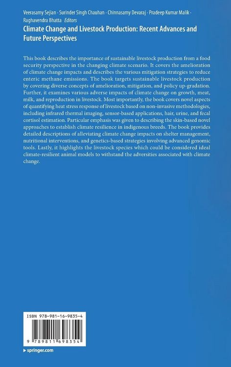 Produktbild: Climate Change and Livestock Production: Recent Advances and Future Perspectives