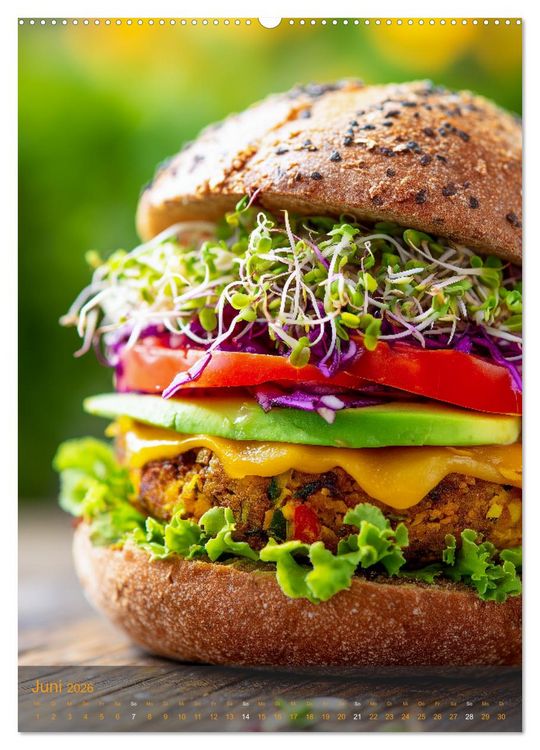 Produktbild: Burger Kalender - Foodporn f&uuml;r echte Burgerfans (hochwertiger Premium Wandkalender 2026 DIN A2 hoch), Kunstdruck in Hochglanz