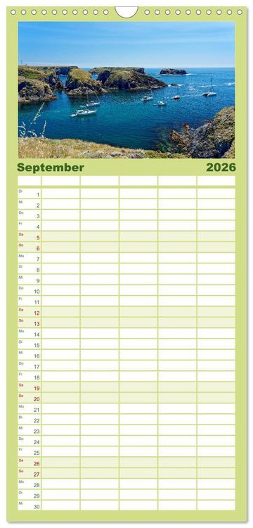 Produktbild: Familienplaner 2026 - Belle Ile en Mer - Ein bretonisches Paradies mit 5 Spalten (Wandkalender, 21 x 45 cm) CALVENDO