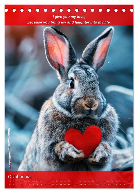 Produktbild: I'll give you my love (Desk Calendar 2026 DIN A5 portrait), CALVENDO 12 Month DeskCalendar