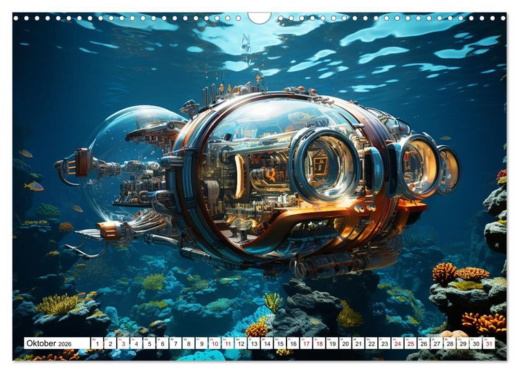 Produktbild: Futuristische U-Boote (Wandkalender 2026 DIN A3 quer), CALVENDO Monatskalender