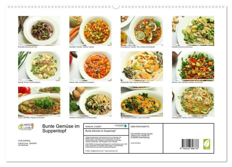 Produktbild: Bunte Gem&uuml;se im Suppentopf (hochwertiger Premium Wandkalender 2026 DIN A2 quer), Kunstdruck in Hochglanz