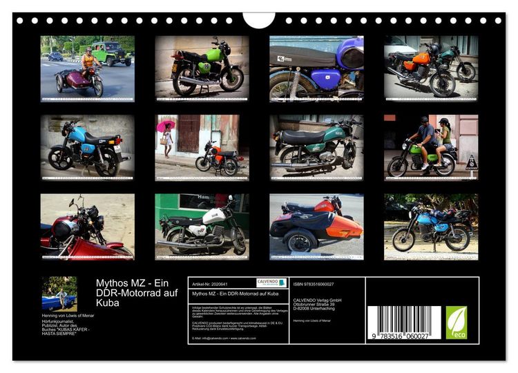 Produktbild: Mythos MZ - Ein DDR-Motorrad auf Kuba (Wandkalender 2026 DIN A4 quer), CALVENDO Monatskalender