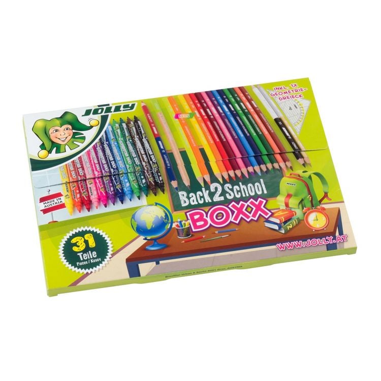 Produktbild: JOLLY Buntstifte + Geodreieck, back to school boxx, 31er Set