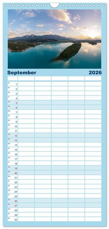 Produktbild: Familienplaner 2026 - Der wundersch&ouml;ne Faaker See in K&auml;rnten mit 5 Spalten (Wandkalender, 21 x 45 cm) CALVENDO