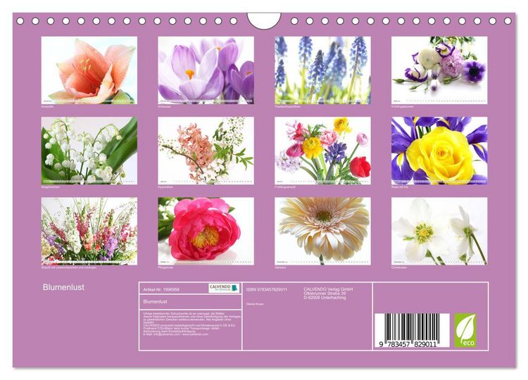Produktbild: Blumenlust (Wandkalender 2026 DIN A4 quer), CALVENDO Monatskalender