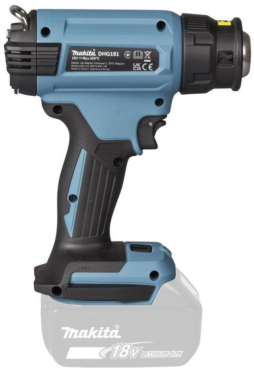 Produktbild: Makita DHG181ZK Akku-Hei&szlig;luftgebl&auml;se ohne Akku, ohne Ladeger&auml;t, inkl. Koffer