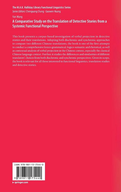 Produktbild: A Comparative Study on the Translation of Detective Stories from a Systemic Functional Perspective
