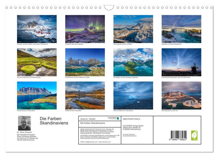 Produktbild: Die Farben Skandinaviens (Wandkalender 2026 DIN A3 quer), CALVENDO Monatskalender