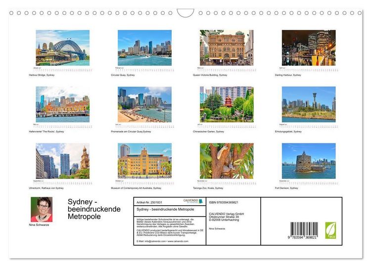 Produktbild: Sydney - beeindruckende Metropole (Wandkalender 2027 DIN A3 quer), CALVENDO Monatskalender