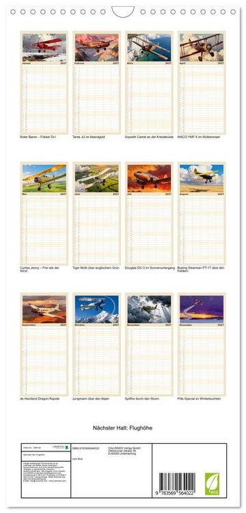 Produktbild: Familienplaner 2027 - N&auml;chster Halt: Flugh&ouml;he mit 5 Spalten (Wandkalender, 21 x 45 cm) CALVENDO