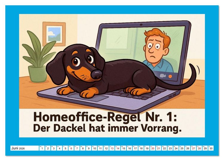 Produktbild: Fehlerfrei. Dackel eben. (hochwertiger Premium Wandkalender 2026 DIN A2 quer), Kunstdruck in Hochglanz