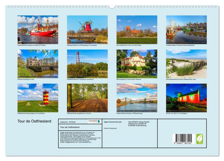 Produktbild: Tour de Ostfriesland (hochwertiger Premium Wandkalender 2026 DIN A2 quer), Kunstdruck in Hochglanz