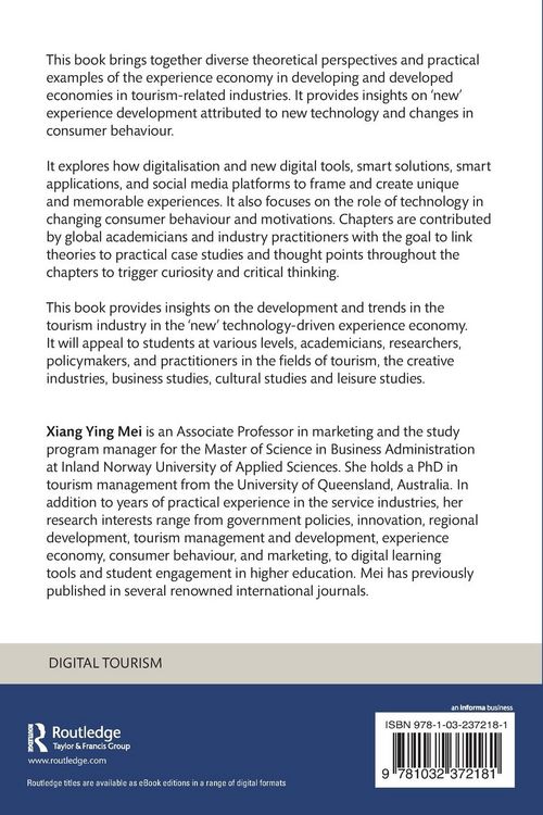 Produktbild: Tourism and the Experience Economy in the Digital Era