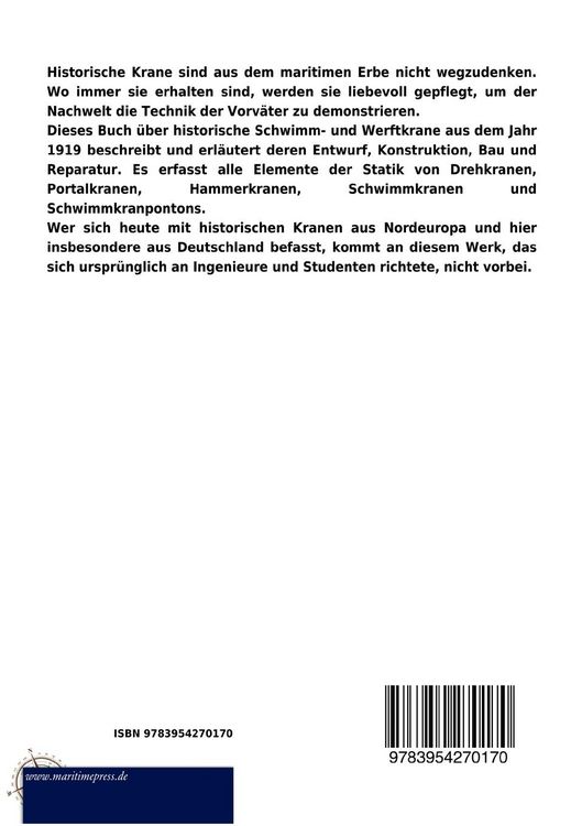 Produktbild: Historische Werft- und Schwimmkrane und Schwimmkranpontons