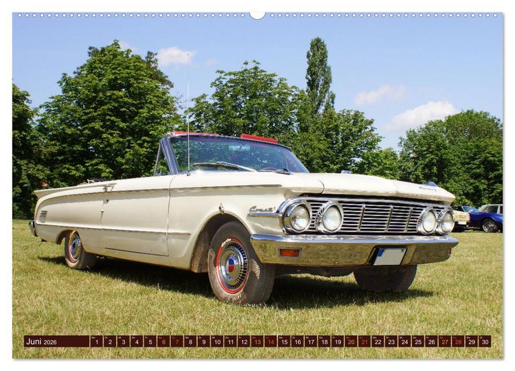 Produktbild: Damals war's - Oldtimer der F&uuml;nfziger bis Achtziger Jahre (Wandkalender 2026 DIN A2 quer), CALVENDO Monatskalender