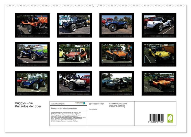 Produktbild: Buggys - die Kultautos der 80er (hochwertiger Premium Wandkalender 2026 DIN A2 quer), Kunstdruck in Hochglanz