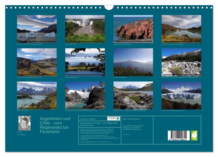 Produktbild: Argentinien und Chile - vom Regenwald bis Feuerland (Wandkalender 2026 DIN A3 quer), CALVENDO Monatskalender
