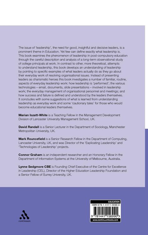 Produktbild: Leadership in Post-Compulsory Education