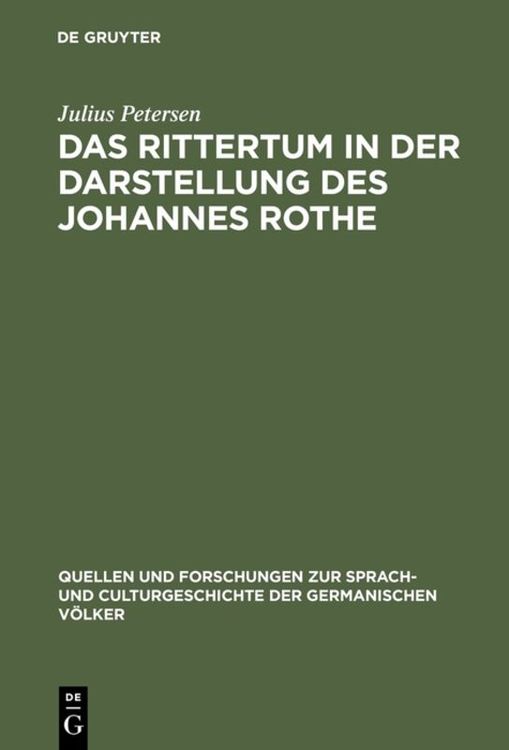 Produktbild: Das Rittertum in der Darstellung des Johannes Rothe