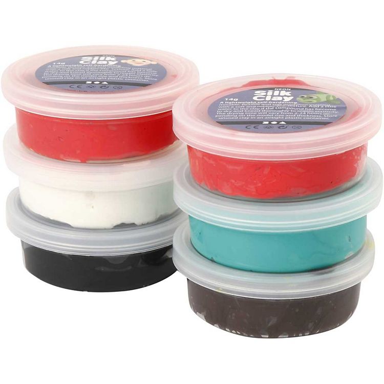 Produktbild: Creativ Company Silk Clay&reg;, Weihnachtsfarben, 6x14 g