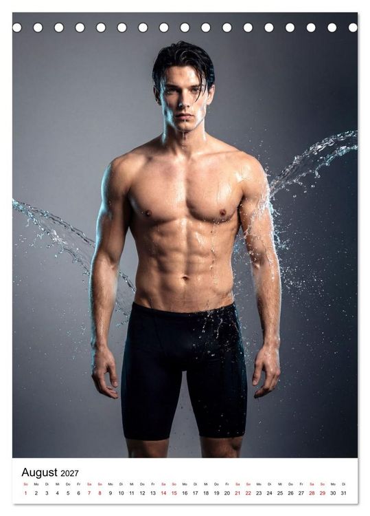 Produktbild: Im Bann des Wassers - Athletische &Auml;sthetik m&auml;nnlicher Schwimmer (Tischkalender 2027 DIN A5 hoch), CALVENDO Monatskalender