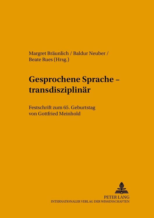 Produktbild: Gesprochene Sprache &ndash; transdisziplin&auml;r