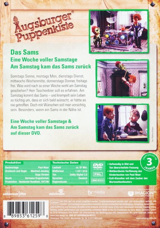 Produktbild: Das Sams - Augsburger Puppenkiste