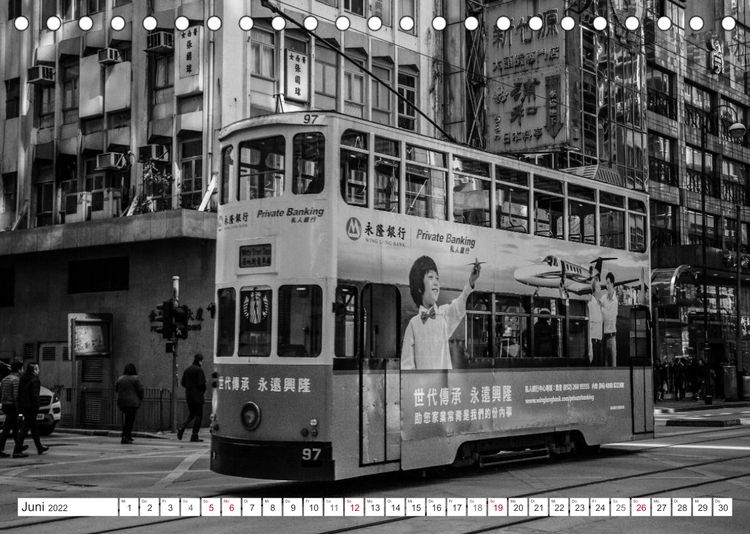 Produktbild: Hongkong - Die Metropole am s&uuml;dchinesischen Meer in Schwarzwei&szlig; (Tischkalender 2022 DIN A5 quer)