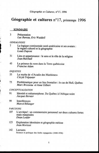 Produktbild: Geographie et cultures n(deg)17
