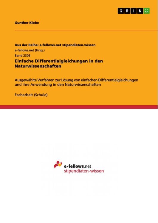 Produktbild: Einfache Differentialgleichungen in den Naturwissenschaften