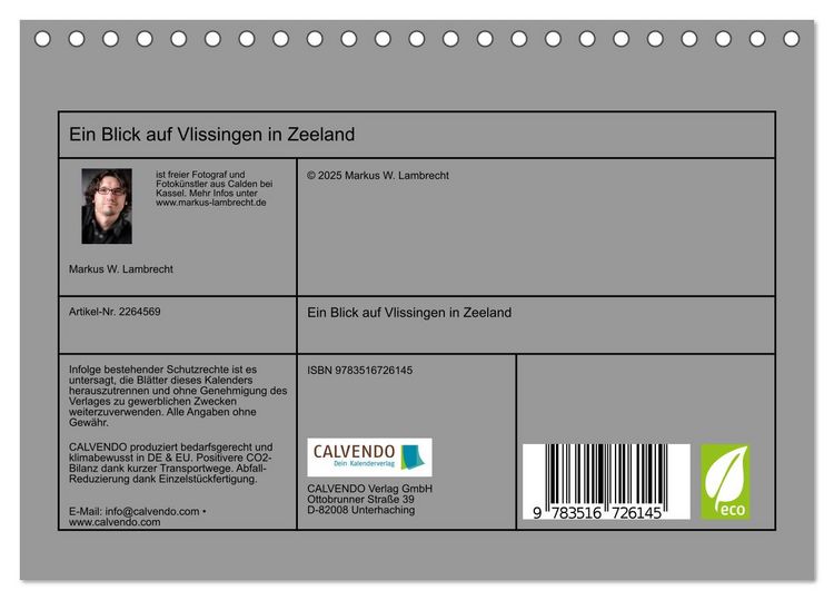 Produktbild: Ein Blick auf Vlissingen in Zeeland (Tischkalender 2026 DIN A5 quer), CALVENDO Monatskalender
