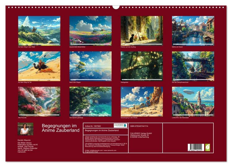 Produktbild: Begegnungen im Anime Zauberland (Wandkalender 2026 DIN A2 quer), CALVENDO Monatskalender