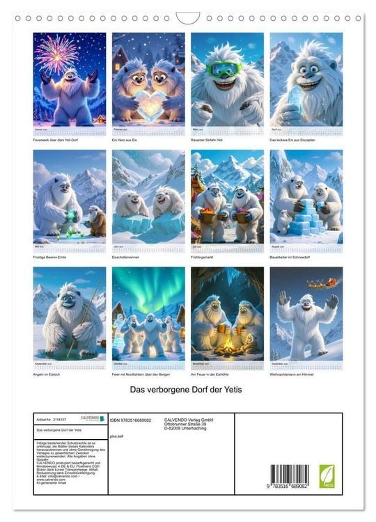 Produktbild: Das verborgene Dorf der Yetis (Wandkalender 2026 DIN A3 hoch), CALVENDO Monatskalender