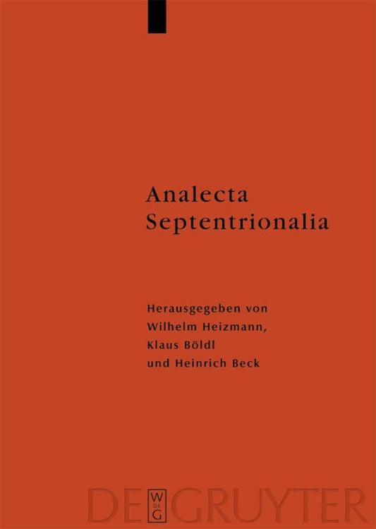 Bild vom Artikel Analecta Septentrionalia vom Autor Wilhelm Heizmann