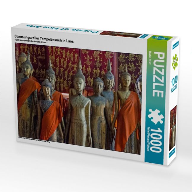 Produktbild: CALVENDO Puzzle Stimmungsvoller Tempelbesuch in Laos | 1000 Teile Lege-Gr&ouml;&szlig;e 64x48cm Foto-Puzzle f&uuml;r gl&uuml;ckliche Stunden