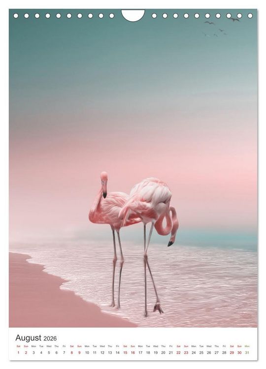 Produktbild: Flamingo and the sea (Wall Calendar 2026 DIN A4 portrait), CALVENDO 12 Month Wall Calendar