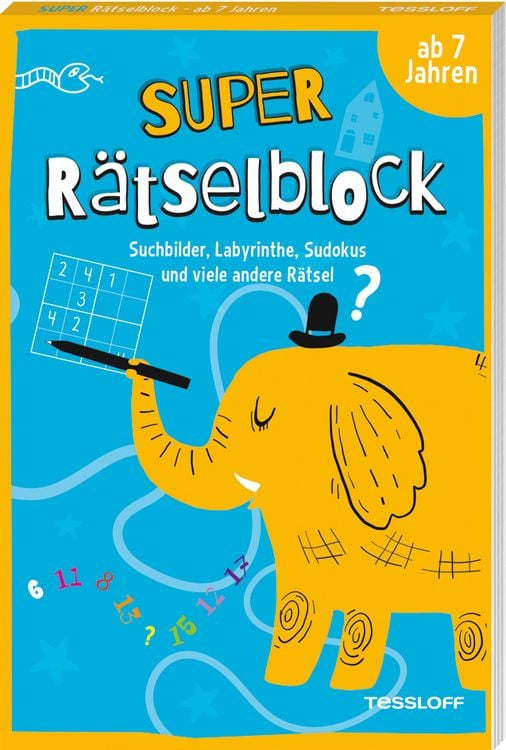 Produktbild: Super R&auml;tselblock ab 7 Jahren. Suchbilder, Labyrinthe, Sudokus und viele andere R&auml;tsel