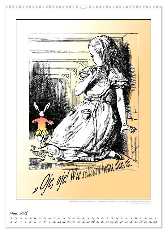 Produktbild: Alice im Wunderland - Weltliteraturkalender (Wandkalender 2026 DIN A2 hoch), CALVENDO Monatskalender