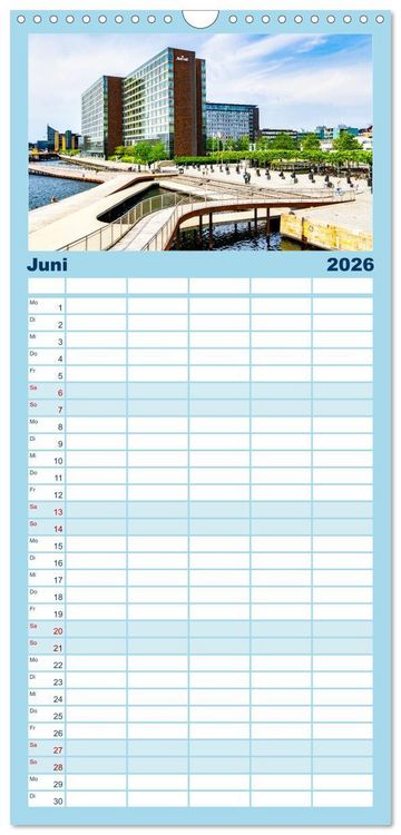 Produktbild: Familienplaner 2026 - Kopenhagen - Die wundervolle Hafenstadt mit 5 Spalten (Wandkalender, 21 x 45 cm) CALVENDO