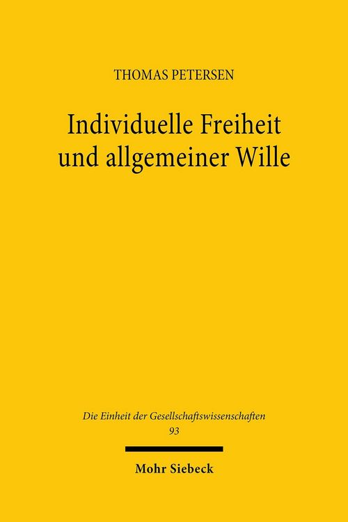 Produktbild: Individuelle Freiheit und allgemeiner Wille