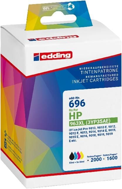 Produktbild: Edding Druckerpatrone ersetzt HP 963XL Multipack 4 Kompatibel Kombi-Pack Schwarz, Cyan, Magenta, Gelb EDD-696 18-696