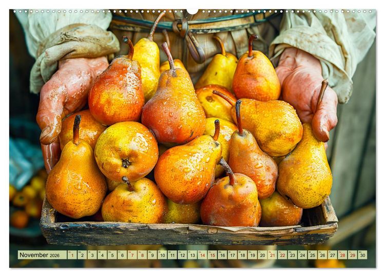 Produktbild: Erntegl&uuml;ck - Eine handvoll s&uuml;&szlig;er Fr&uuml;chte zum Anbei&szlig;en (hochwertiger Premium Wandkalender 2026 DIN A2 quer), Kunstdruck in Hochglanz