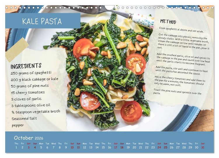 Produktbild: indulge plant-based - irresistibly delicious, vegan recipes for the year (Wall Calendar 2026 DIN A3 landscape), CALVENDO 12 Month Wall Calendar
