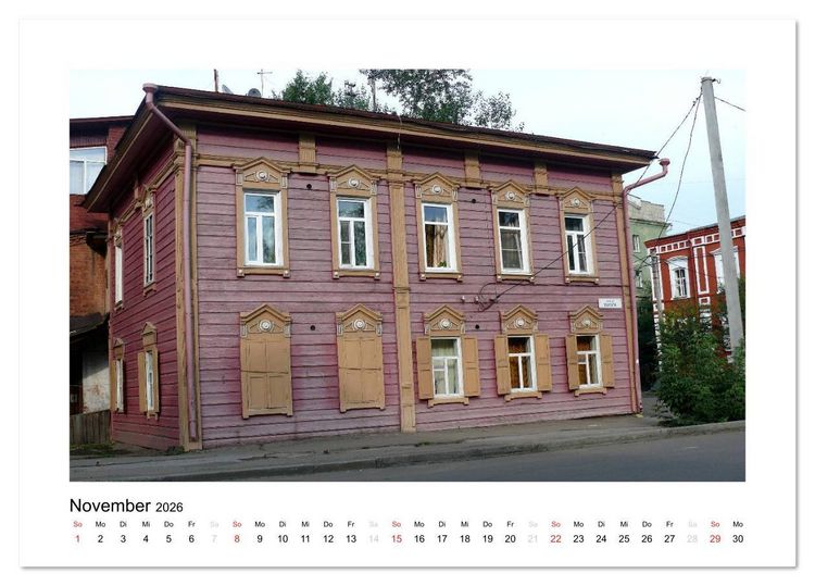 Produktbild: Holzh&auml;user in Irkutsk (Tischkalender 2026 DIN A5 quer), CALVENDO Monatskalender