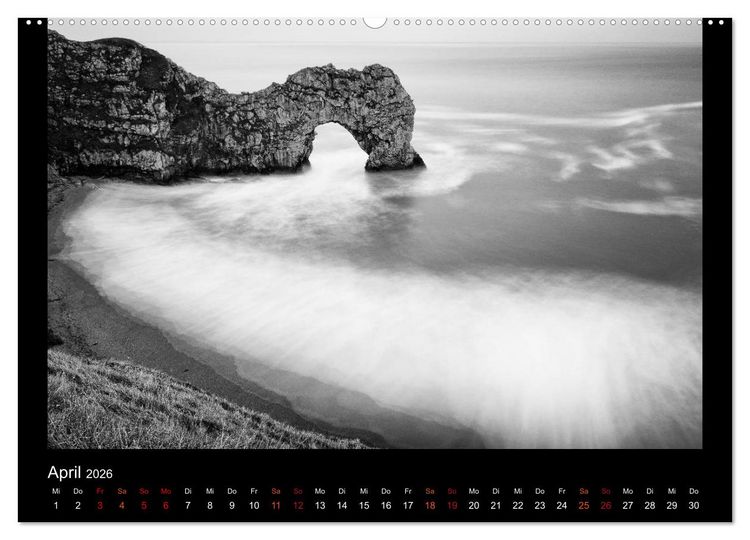 Produktbild: Soultouch - Schwarzwei&szlig; Landschaften, die die Seele ber&uuml;hren (hochwertiger Premium Wandkalender 2026 DIN A2 quer), Kunstdruck in Hochglanz