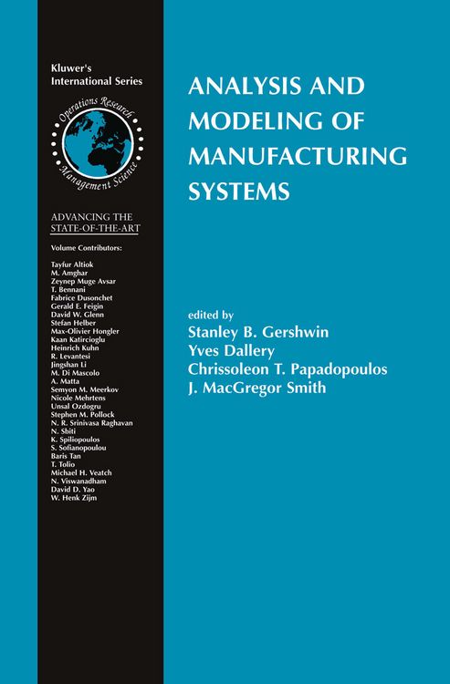 Produktbild: Analysis and Modeling of Manufacturing Systems