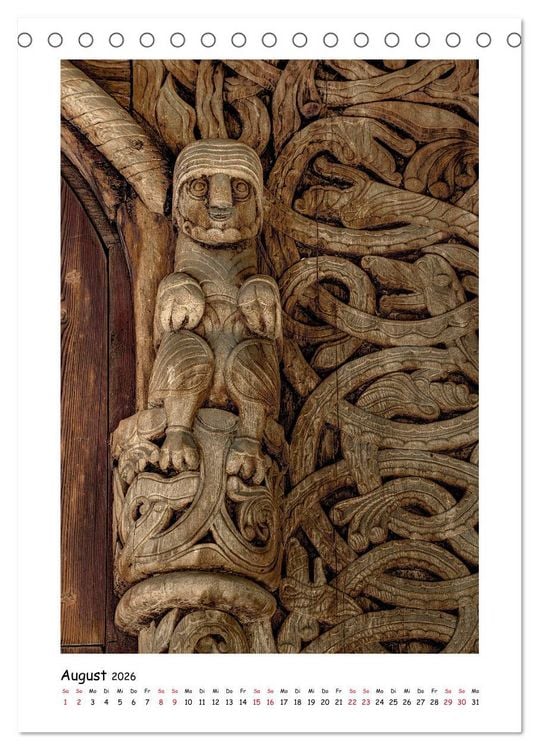 Produktbild: Stabkirchen Norwegens - Meisterwerke mittelalterlicher Holzarchitektur (Tischkalender 2026 DIN A5 hoch), CALVENDO Monatskalender